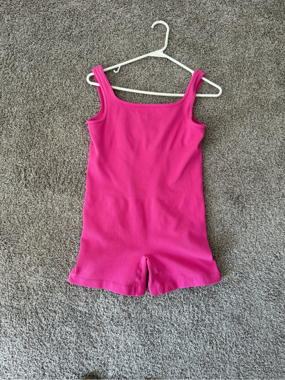 Women’s Ribbed Pink Tank Romper